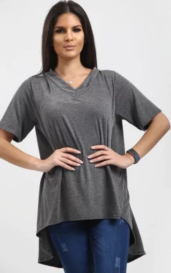 Top 10 🛒 Oops Fashion Oversized T 👕 Shirt With Dipped Hem In Charcoal 🌟