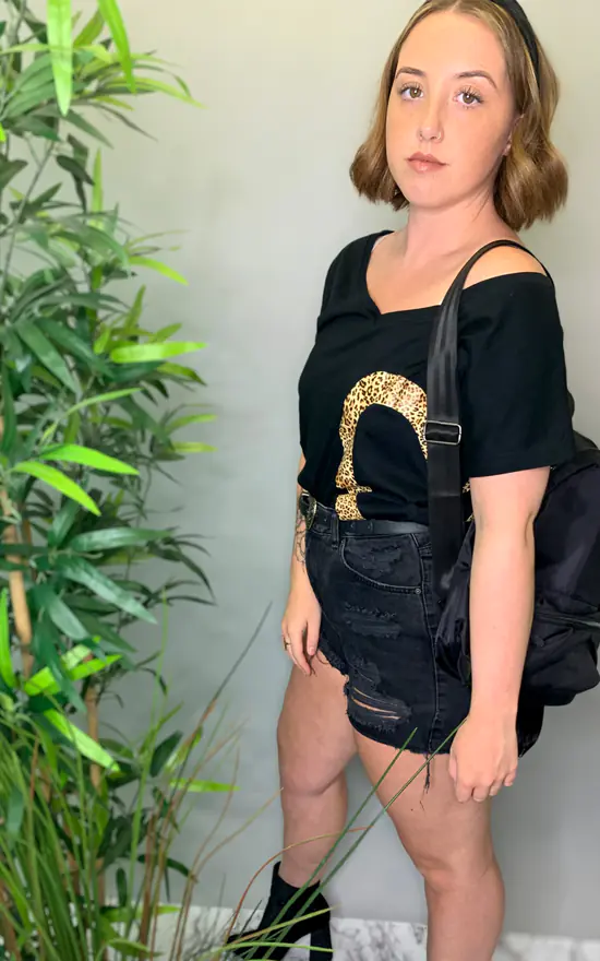 Best reviews of ๐ Save The People Black Oversized T ๐ Shirt With Leopard Print Heart Graphic ๐ฏ - Image 2