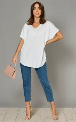 Budget 🥰 Blue Vanilla Aiyla Basic Oversized Tshirt In White 💯