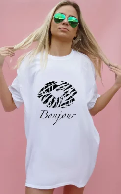 Flash Sale 💯 Sade Farrell Bonjour Zebra Kiss T 👕 Shirt In White 💯