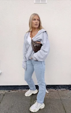 Best Sale 👏 Pharaoh London Day Off Zip Up Grey Hoodie 👍