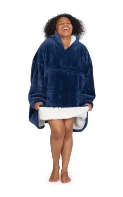 Deals 🧨 Snuggy, Navy Adult Oversized Hooded Blanket 🎉
