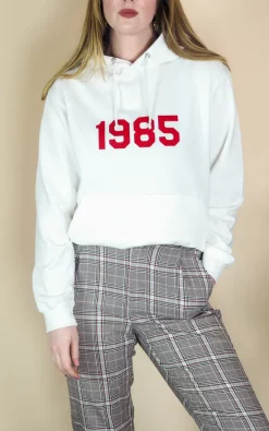 Best deal 🛒 Rock On Ruby Oversized White Hoodie With Personalised Year ✔️