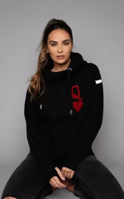 Coupon 😍 James Steward Queen Of Hearts Luxe Hoodie In Black 🥰