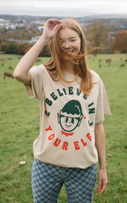 Best Pirce 💯 Batch1 Believe In Your Elf 👩 Women's 🎅 Christmas T 👕 Shirt 😍