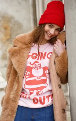 Budget ⭐ Batch1 Going Out Out Santa 👩 Women's 🎄 Christmas Slogan T 👚 Shirt 💯