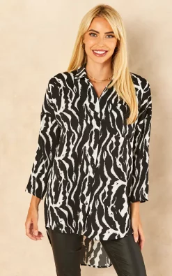Best deal ✨ LOVE SUNSHINE Black Zebra Print Oversized 👚 Shirt 🧨