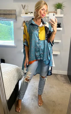 Best reviews of 👍 CY Boutique Oversized 👚 Shirt In Ballet Dance Scarf Print 🔥